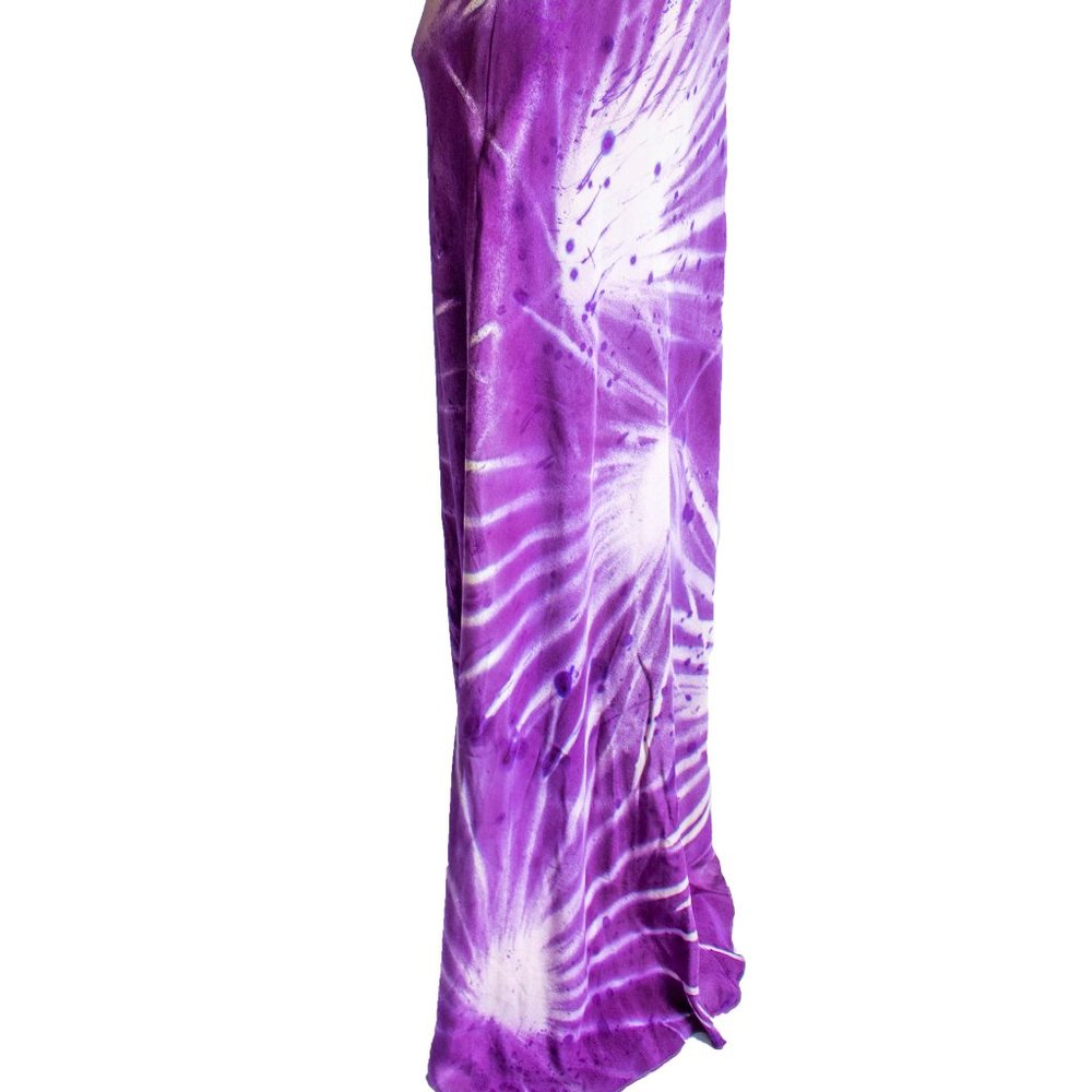 NEW long Silk maxi dress Blue Purple gray white resortwear beach wedding party - Picture 5 of 11